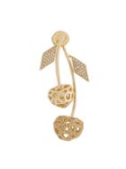 Natasha Zinko 14kt Yellow Gold And Diamond Double Cherry Mini Earring