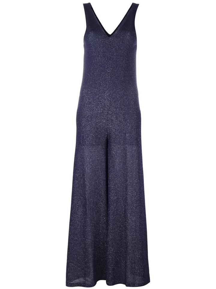 Mm6 Maison Margiela Glitter Jumpsuit, Women's, Size: Medium, Blue, Viscose/polyamide/polyester