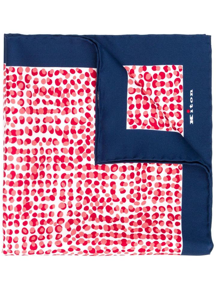 Kiton Dotted Pocket Square - Red