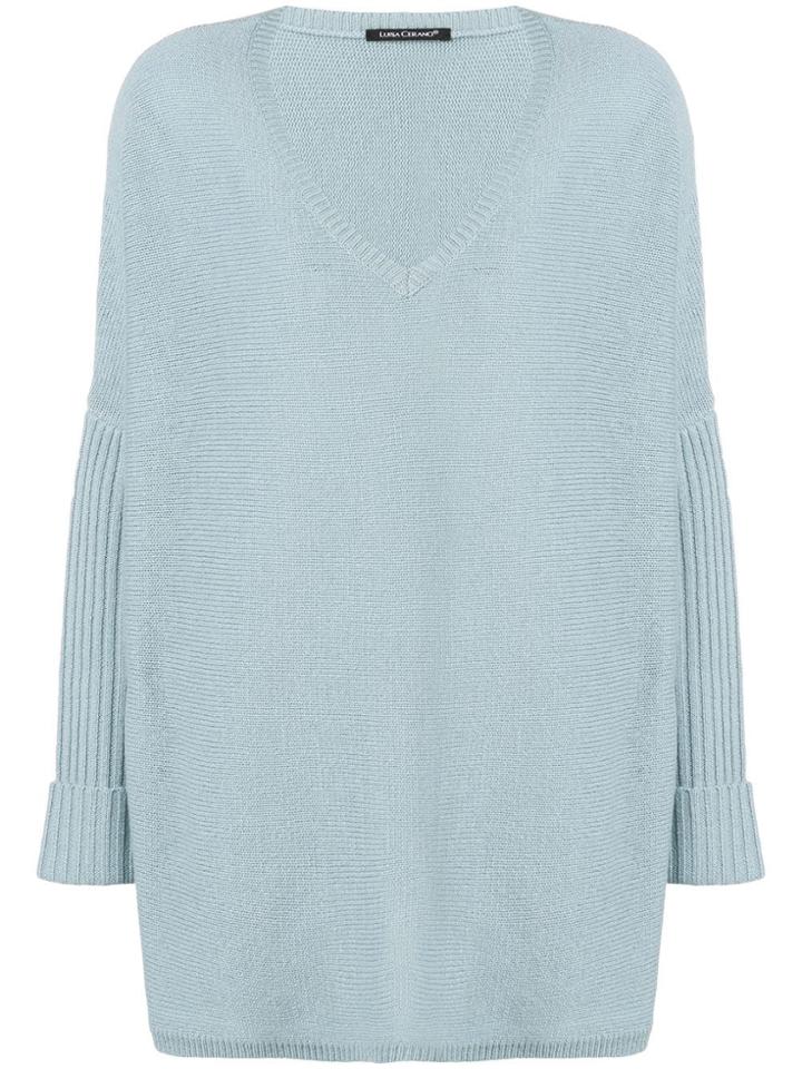 Luisa Cerano Scoop Neck Jumper - Blue