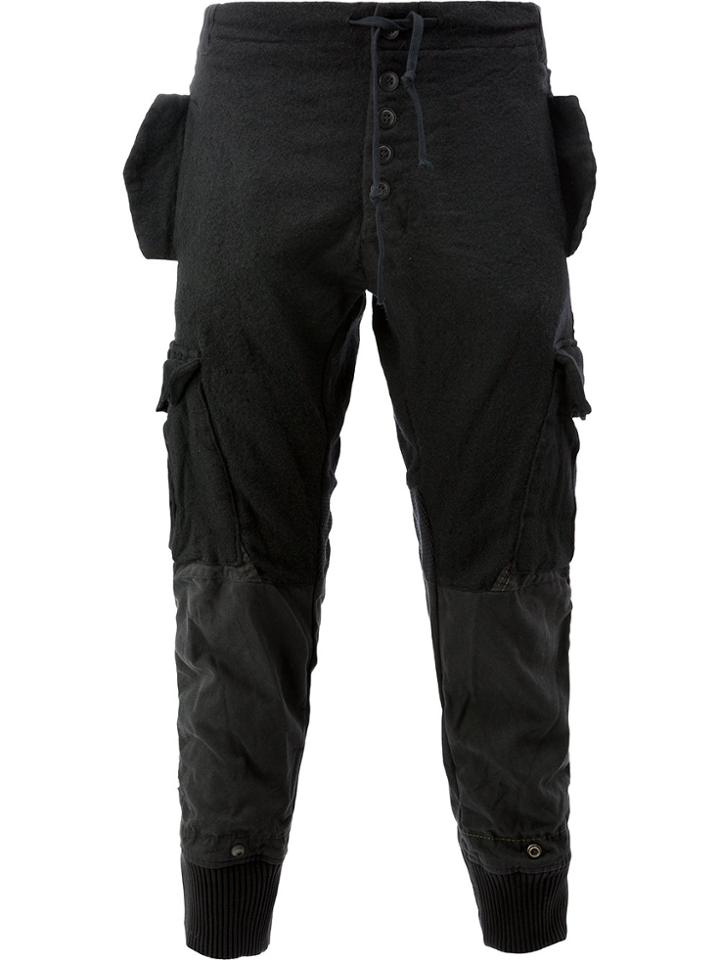 Greg Lauren Tapered Patchwork Track Pants - Black