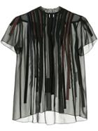 Kolor Appliqué Striped Blouse - Black