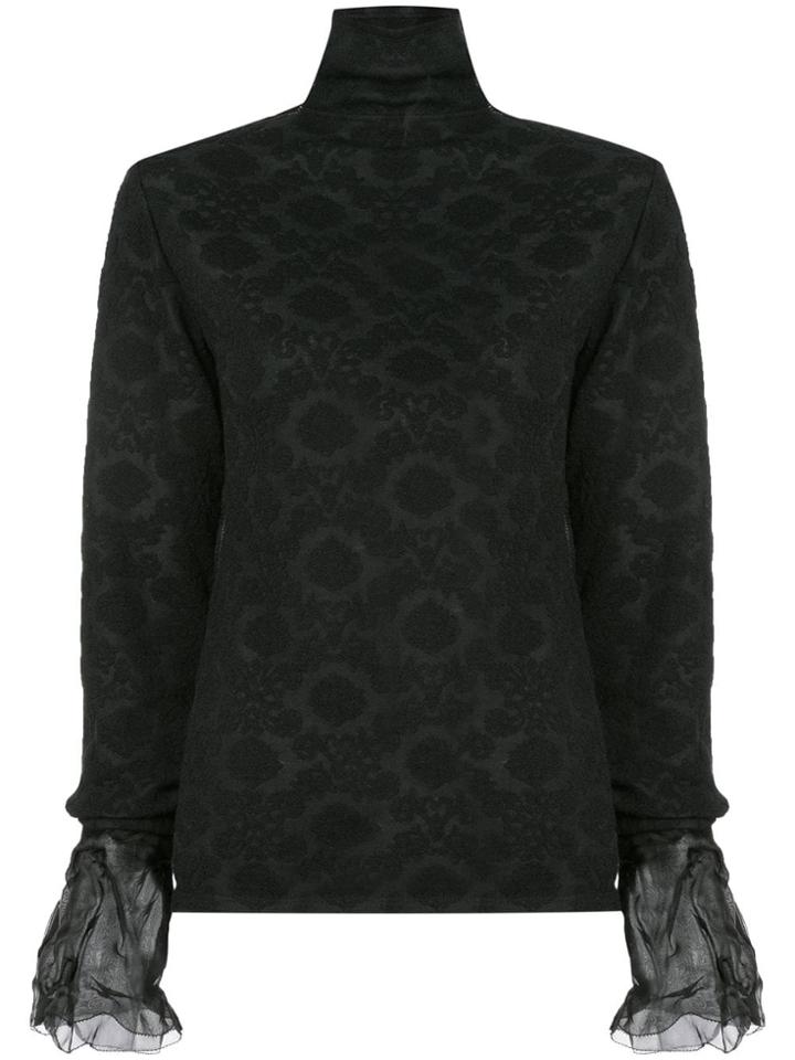 Renli Su Floral Knitted Jumper - Black