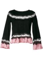Alberta Ferretti Lace Panel Top - Black