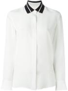 Rag & Bone Contrast Collar Shirt, Women's, Size: Small, White, Silk/rayon/nylon/spandex/elastane