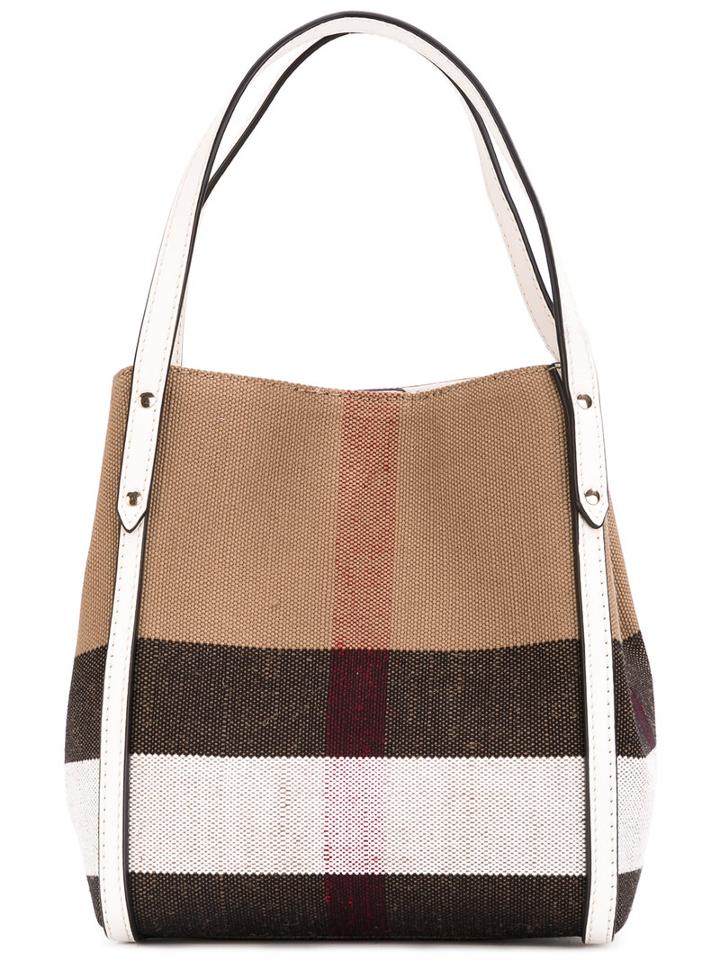 Burberry Kids - House Check Shoulder Bag - Kids - Cotton/jute/leather - One Size, Nude/neutrals