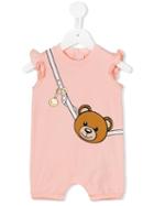 Moschino Kids - Teddy Bear Romper - Kids - Cotton - 3-6 Mth, Pink/purple