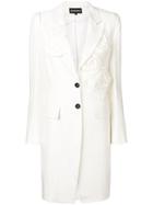 Ann Demeulemeester Flower Appliqué Coat - White