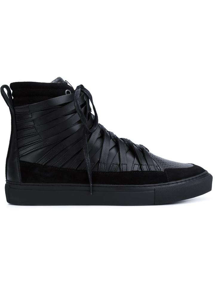 Damir Doma Falco Hi-top Sneakers, Men's, Size: 43, Black, Leather/rubber