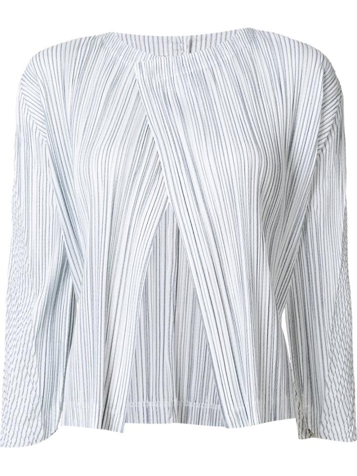 Pleats Please By Issey Miyake 'kasuri' Striped Jacket