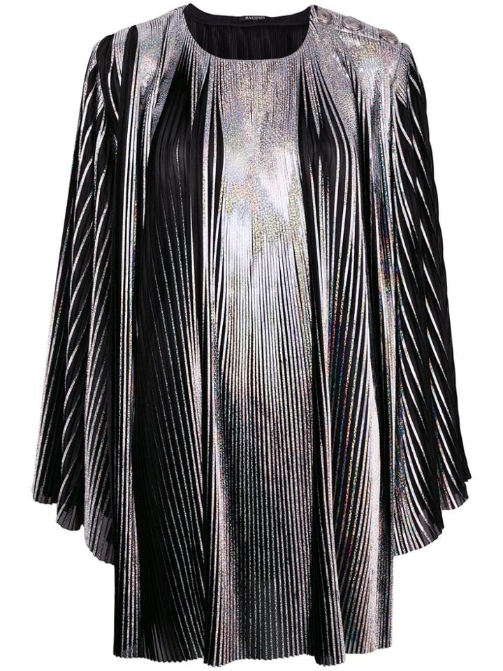 Balmain Micro Pleated Dress - Black