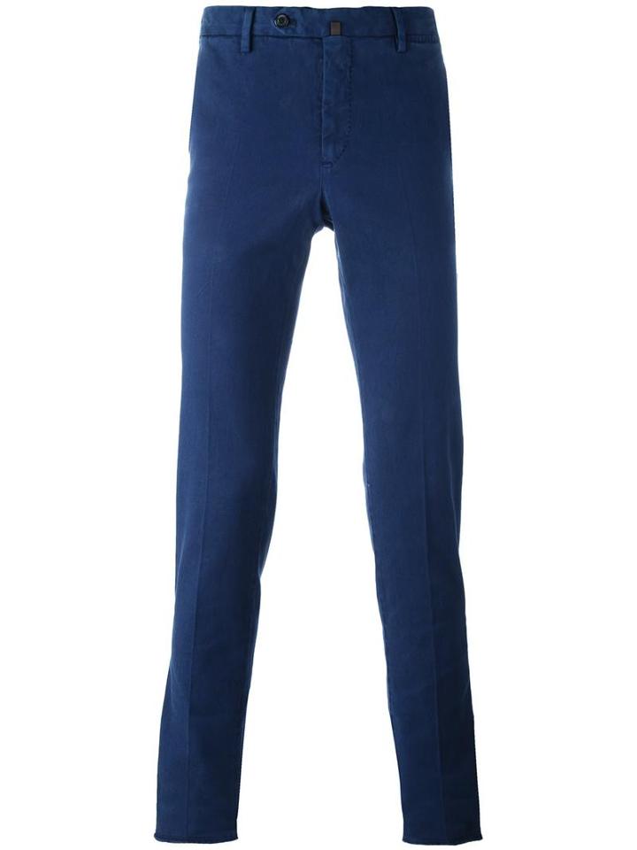 Pt01 Slim-fit Trousers, Men's, Size: 54, Blue, Cotton/spandex/elastane/lyocell