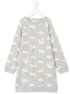 Stella Mccartney Kids - Leona Swan Print Dress - Kids - Cotton - 6 Yrs, Grey
