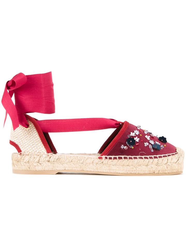 Oscar De La Renta Embellished Sling Back Espadrilles