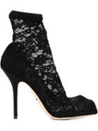 Dolce & Gabbana Floral Lace Sock Booties
