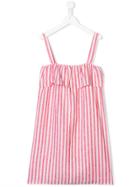 Mc2 Saint Barth Kids Teen Vertical Stripe Print Dress - White