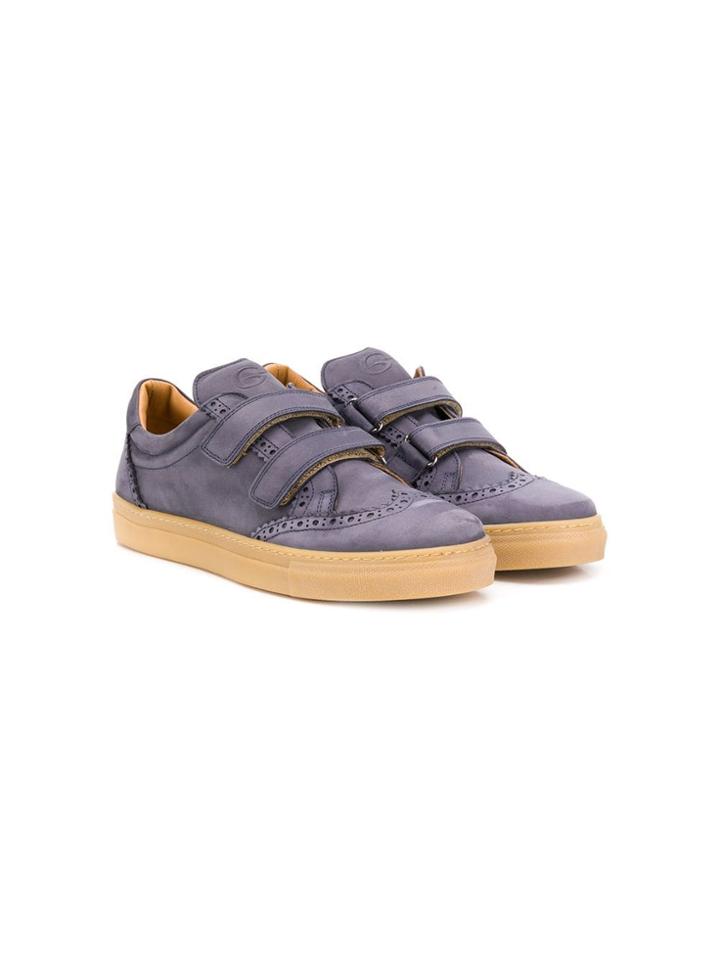 Gallucci Kids Brogue Details Velcro Sneakers - Blue