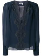 Chloé Lace Panel Blouse - Blue
