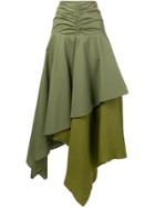 Loewe Long Asymmetric Skirt - Green