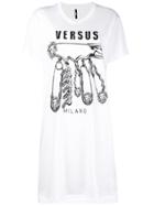 Versus Logo Print T-shirt Dress - White