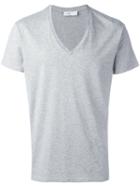 Closed V-neck T-shirt, Men's, Size: Medium, Grey, Cotton