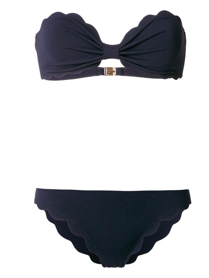 Marysia - Scalloped Strapless Bikini Set - Women - Polyamide/spandex/elastane - S, Blue, Polyamide/spandex/elastane