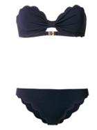 Marysia - Scalloped Strapless Bikini Set - Women - Polyamide/spandex/elastane - S, Blue, Polyamide/spandex/elastane