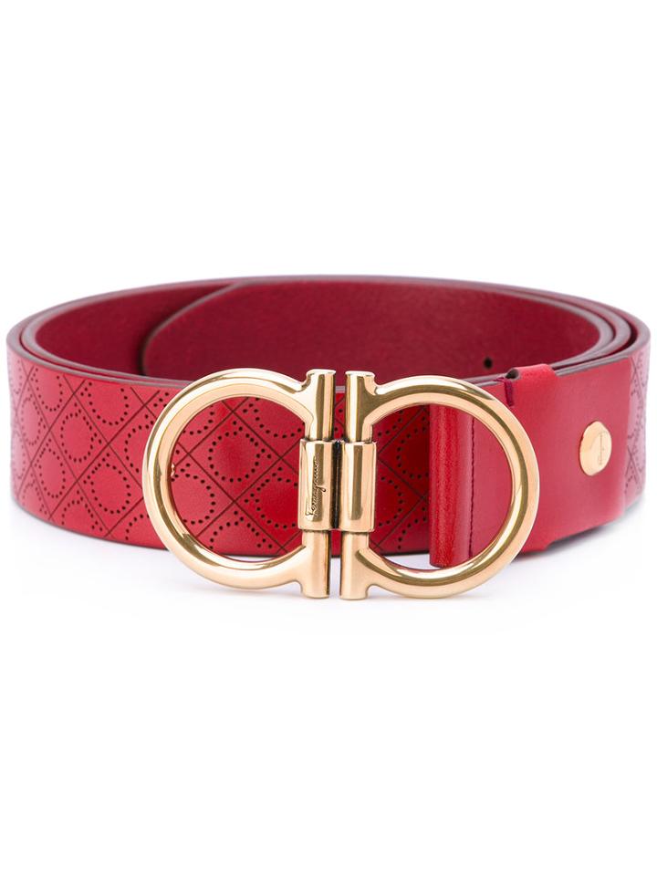 Salvatore Ferragamo - Double Gancio Buckle Belt - Men - Leather - 115, Red, Leather