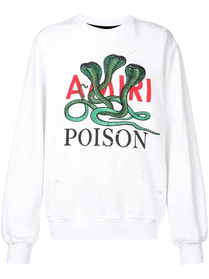 Amiri Logo Slogan Print Sweatshirt - White