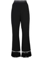 Cinq A Sept Cropped Tassel-embellished Trousers - Black
