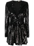 Liu Jo Belted Sequin Mini Dress - Black