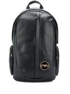 Emporio Armani Rounded Leather Backpack - Black