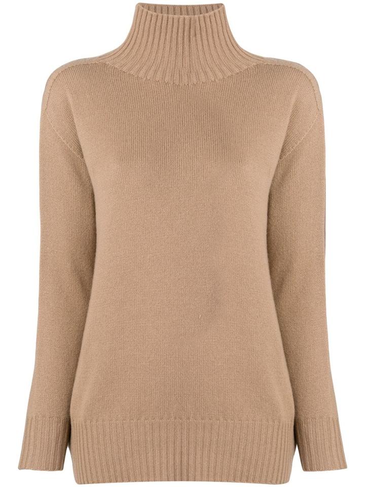 Max Mara Roll Neck Jumper - Brown