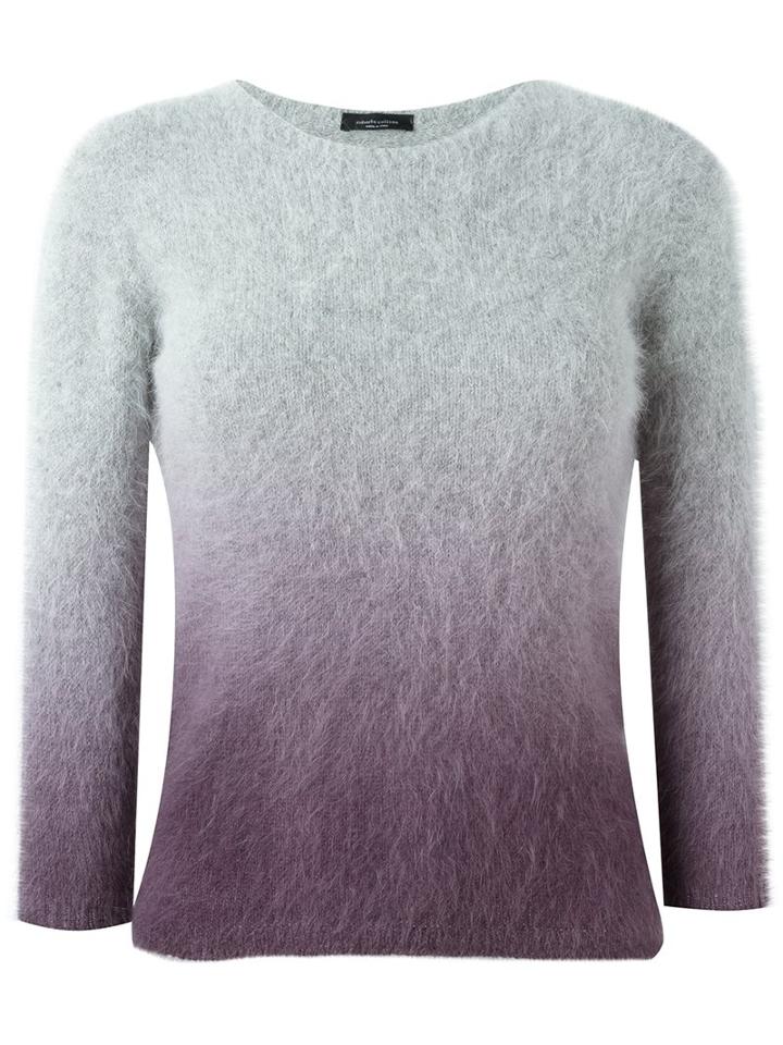 Roberto Collina Degradé Knit Sweater, Women's, Size: Xl, Grey, Nylon/angora
