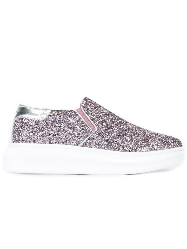 Alexander Mcqueen Glitter Extended Sole Sneakes