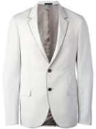 Lanvin Contrast Trim Blazer, Men's, Size: 50, Grey, Wool/cupro