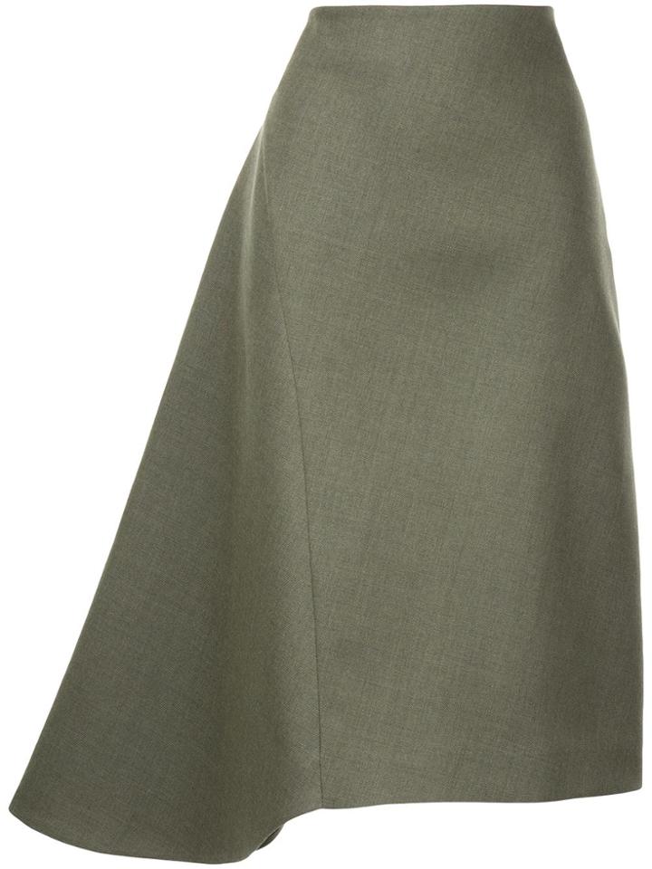 Jil Sander Asymmetric Flared Skirt - Brown