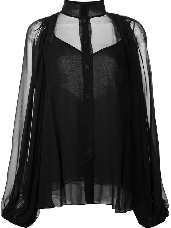 Vera Wang Mandarin Collar Blouse