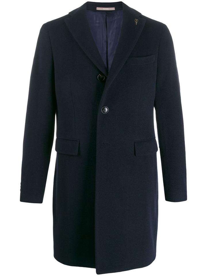 Paoloni Single Breasted Coat - Blue