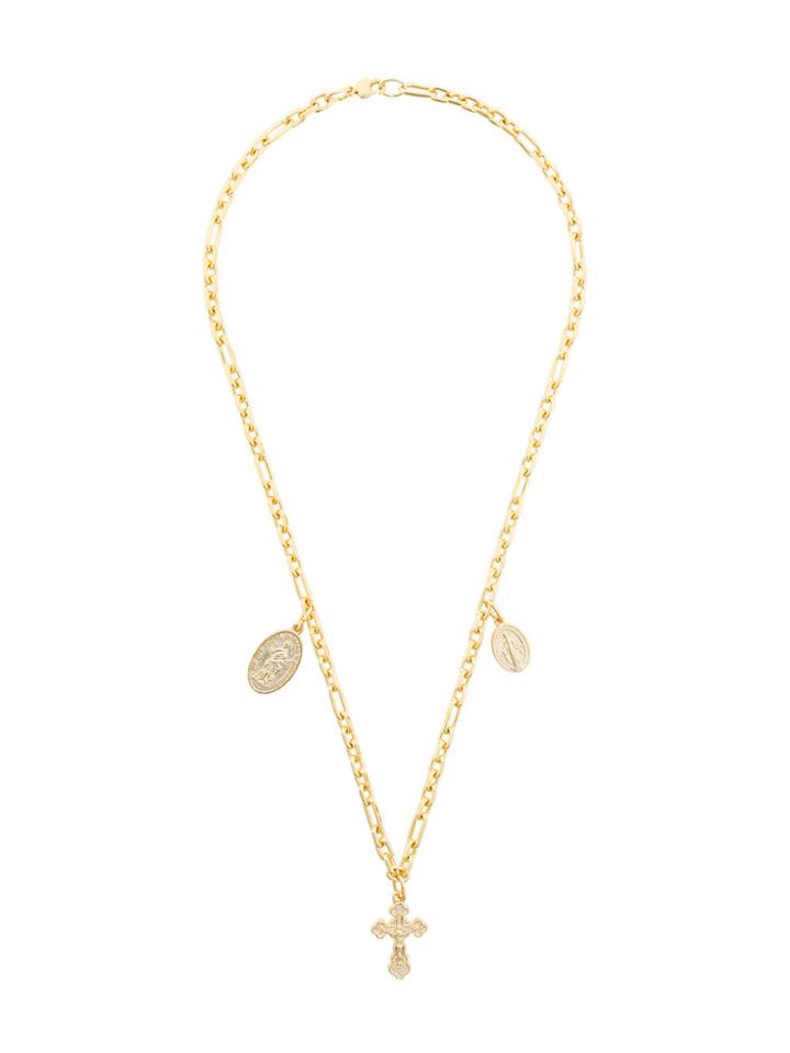 Off-white Crucifix Pendant Necklace - Metallic
