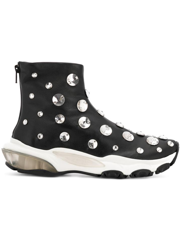Valentino Embellished Ankle Boots - Black