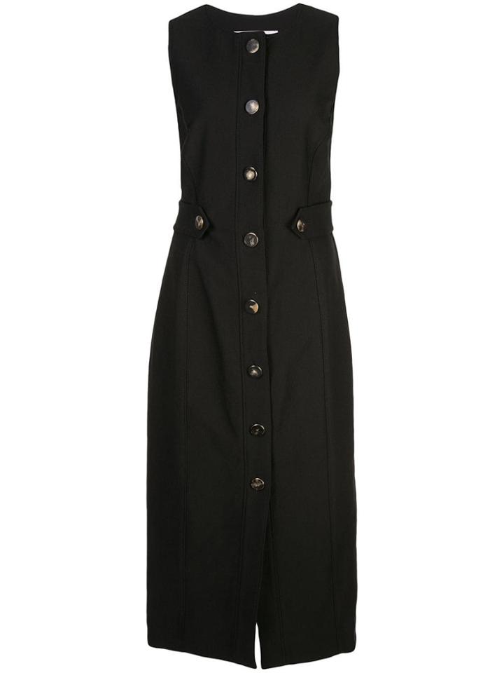 Carolina Herrera Buttoned Fitted Dress - Black
