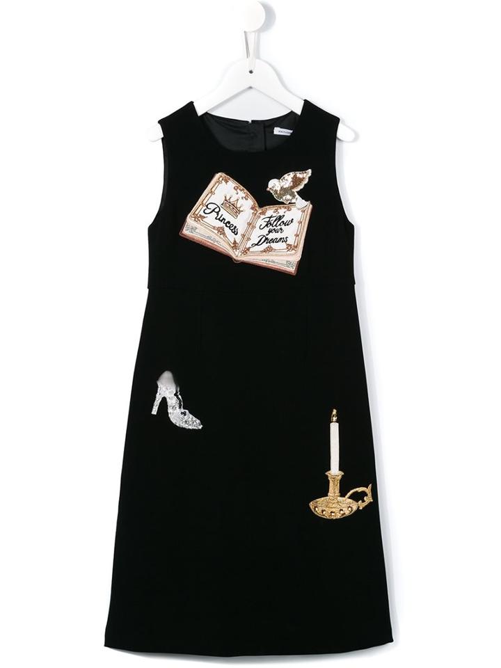 Dolce & Gabbana Kids Embellished A-line Dress, Girl's, Size: 12 Yrs, Black