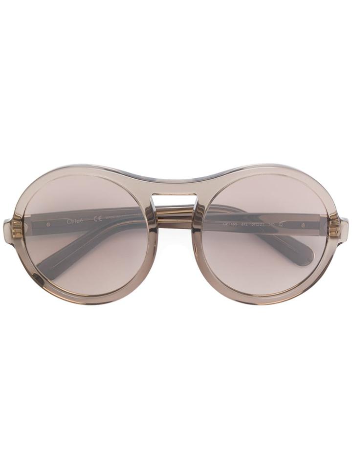 Chloé Eyewear Round Frame Sunglasses - Neutrals