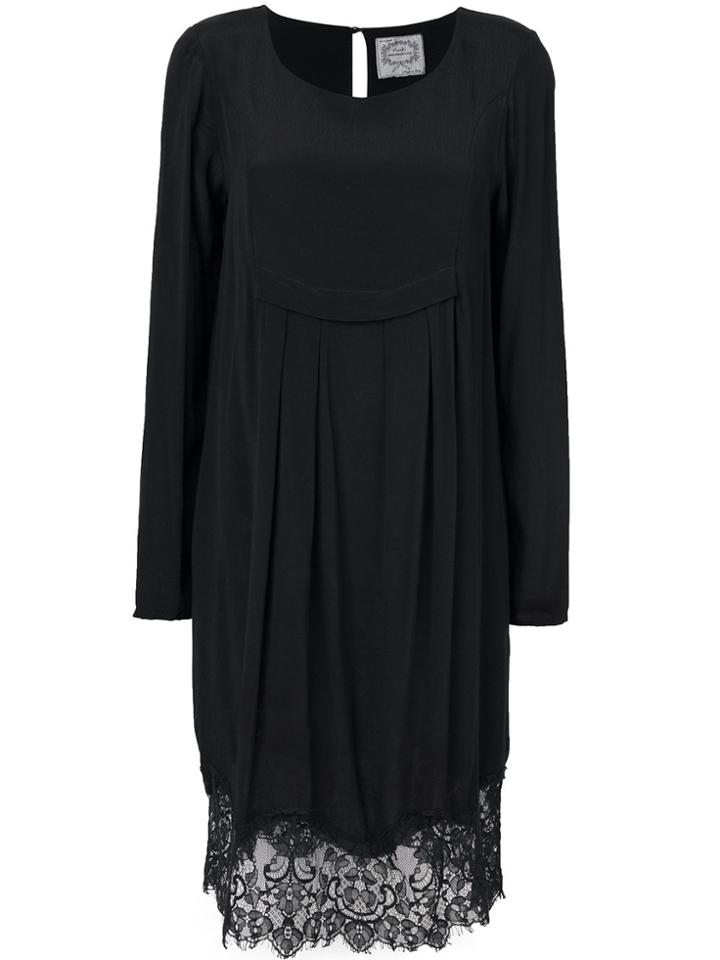 Pink Memories Lace Hem Dress - Black