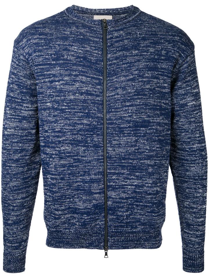 Factotum - Slub Knit Zipped Sweatshirt - Men - Cotton/nylon - 48, Blue, Cotton/nylon