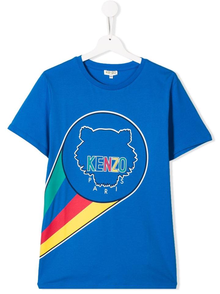 Kenzo Kids Teen Prism Logo T-shirt - Blue