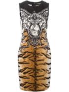 Roberto Cavalli Tiger Print Fitted Dress