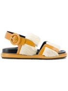 Marni Furry Strap Sandals - Yellow