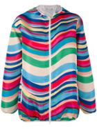 Red Valentino - Striped Hooded Jacket - Women - Polyester/acetate - 38, Polyester/acetate